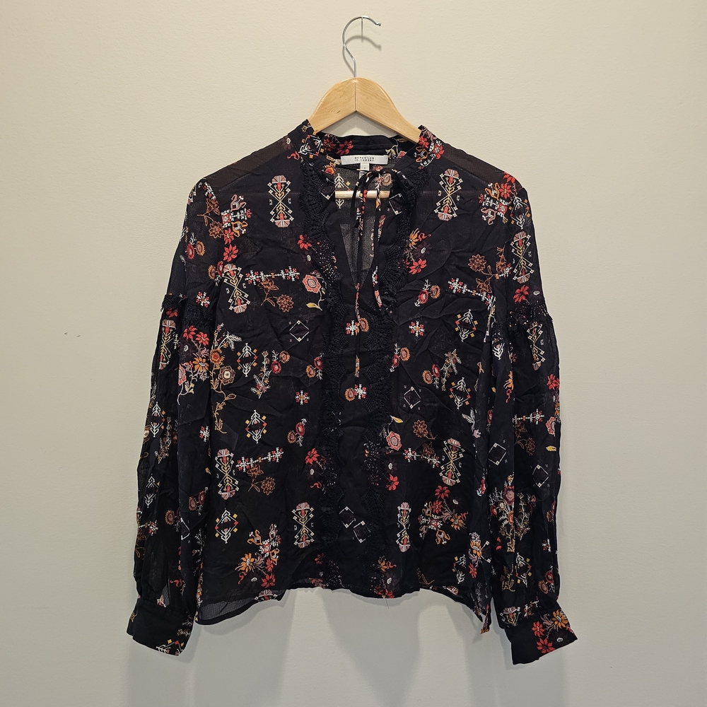 Derek Lam 10 Crosby Silk Floral Blouse Size 6 - Picture 2 of 8